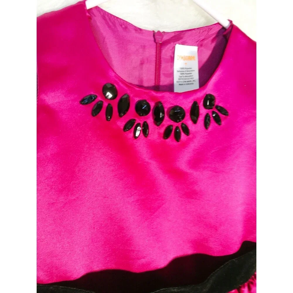 Gymboree Girl Dress Holiday Pink Black 7